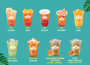 Menu nước uống của thương hiệu Bánh mì que Đà Lạt.