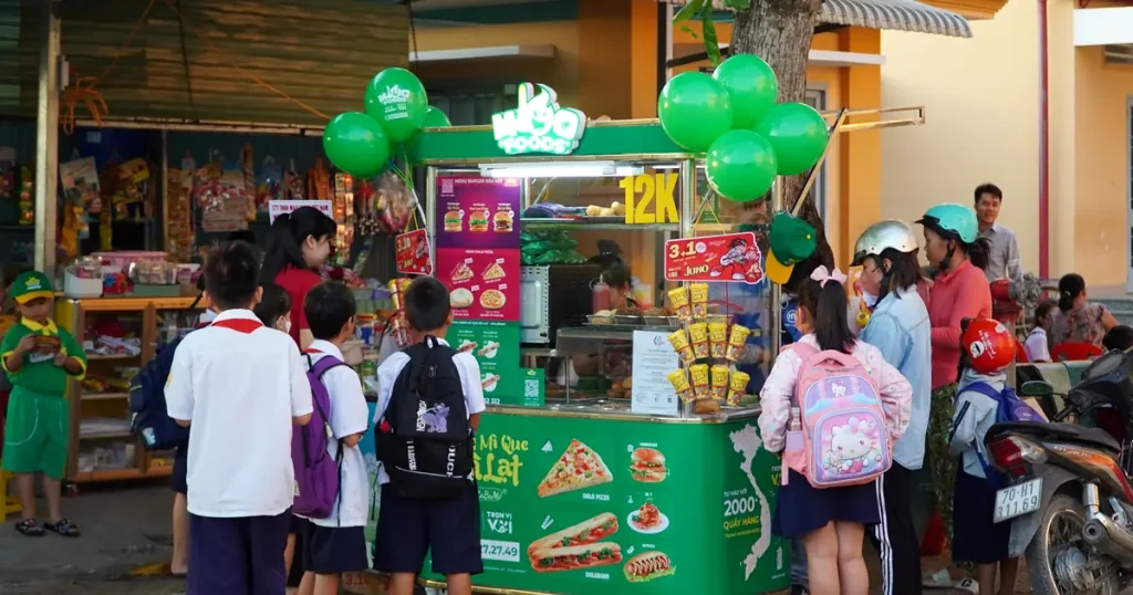 Mô hình nhượng quyền đồ ăn sáng vốn ít Dalabami tại điểm bán thực tế