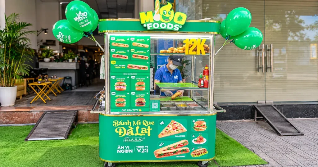 Quầy bánh mì Dalabami tại điểm bán thực tế
